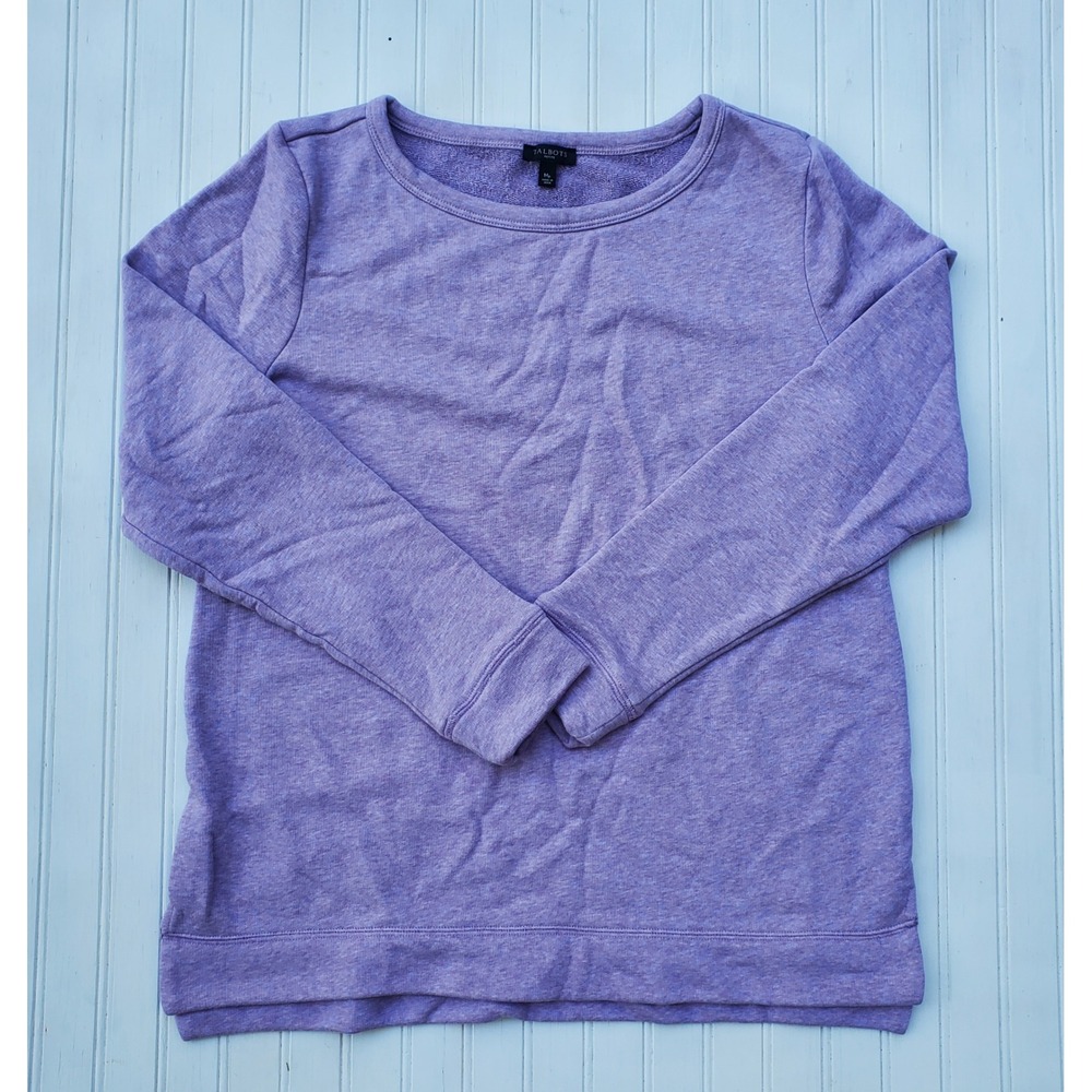 Talbots Petite Purple Heather French Terry Crew Neck Sweatshirt MP